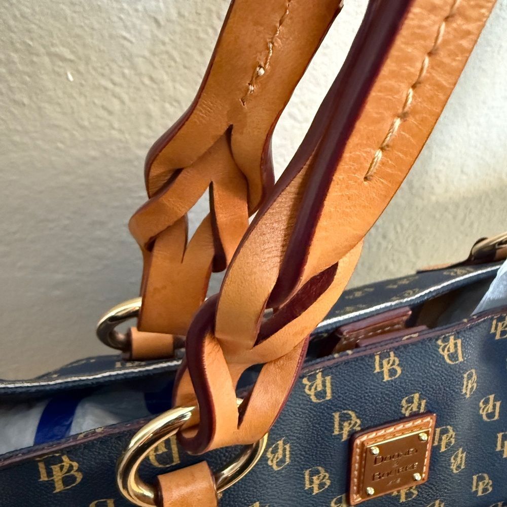 Dooney & Bourke Blue and Brown Signature Large Tote - Picture 7 of 14